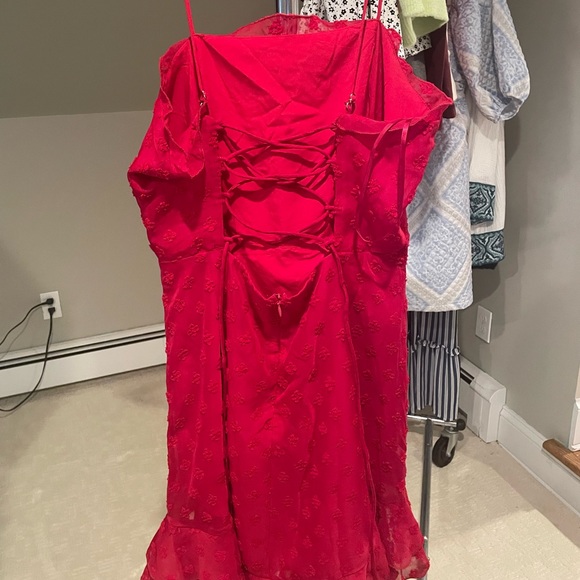 Lucy In The Sky Jianna Fit and Flare Dress in Red - Picture 3 of 3